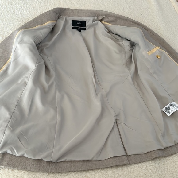 J Crew Parke Linen Blend Jacket Flax Color Size 0P - Picture 6 of 8